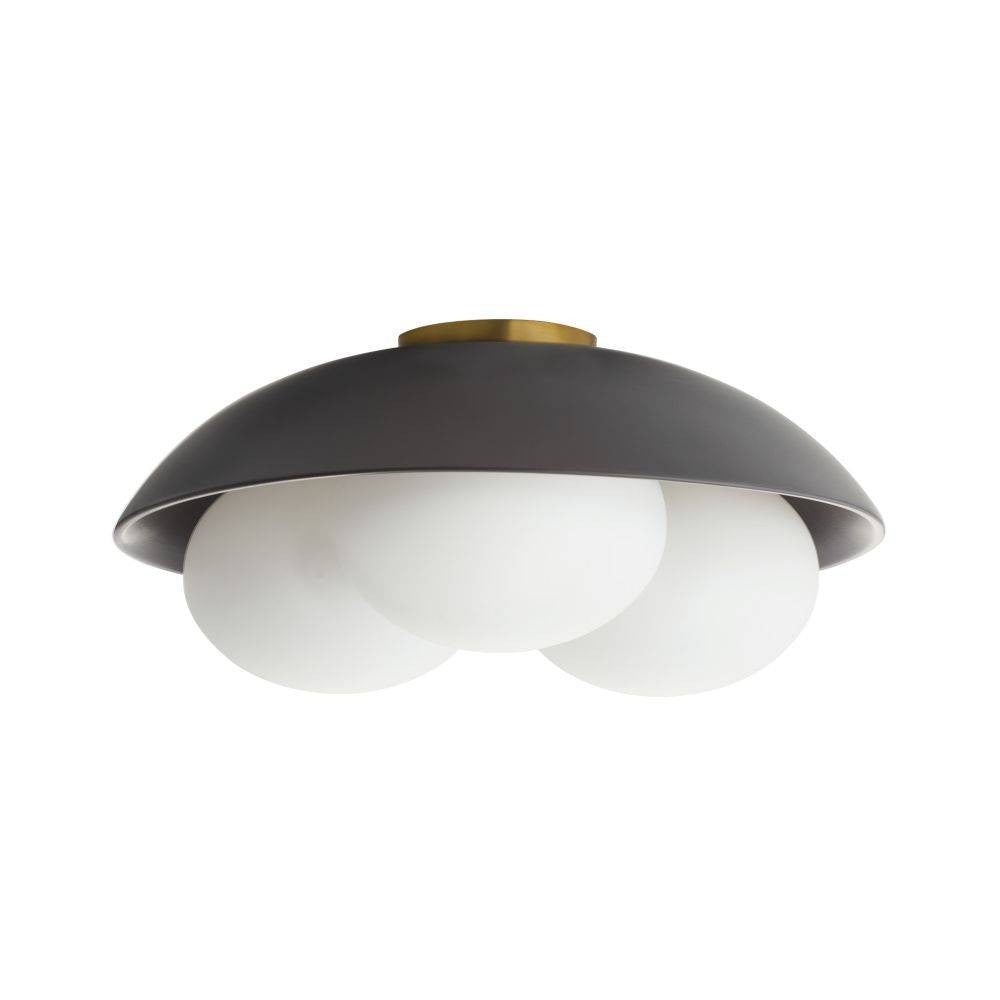 Glaze Three Light Flush Mount in Matte Black