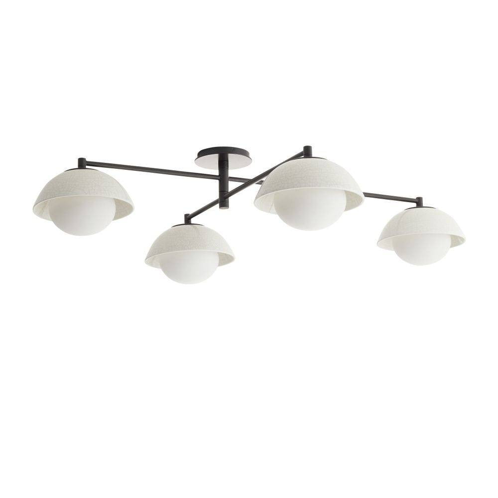 Glaze Four Light Flush Mount in Ivory Stained Crackle