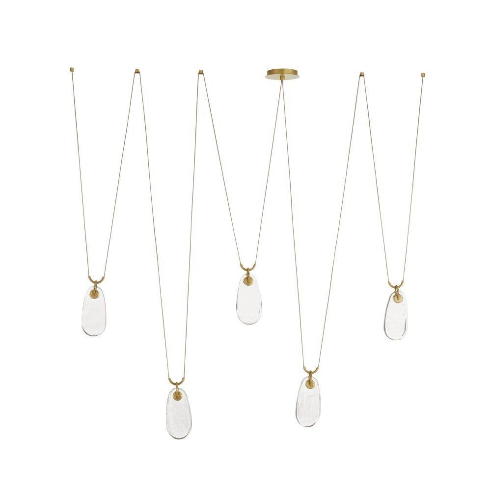 Melt LED Chandelier in Antique Brass