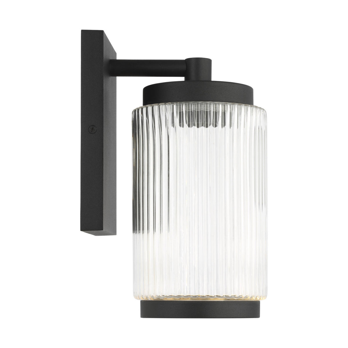 Ronde One Light Outdoor Wall Lantern in Textured Black