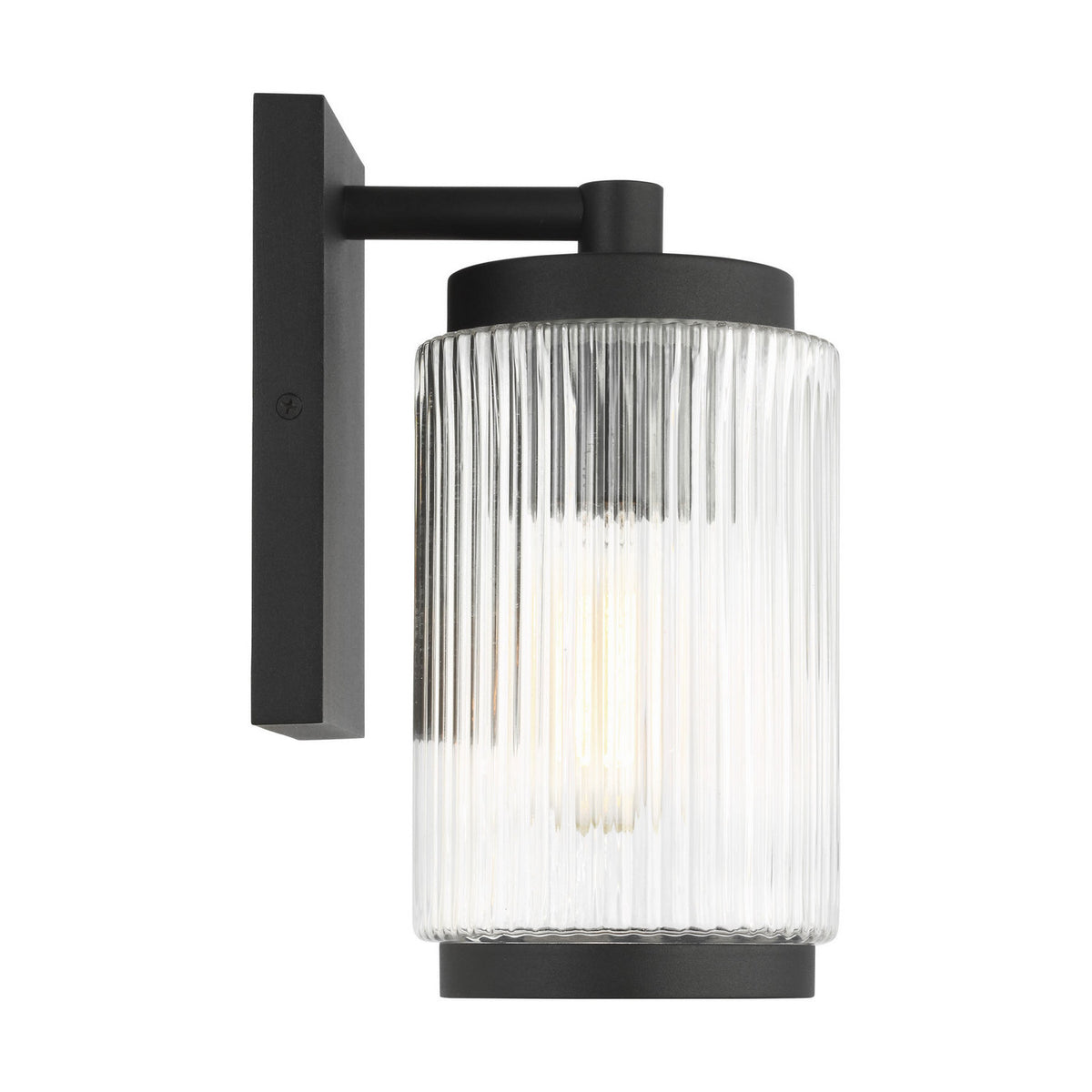 Ronde One Light Outdoor Wall Lantern in Textured Black