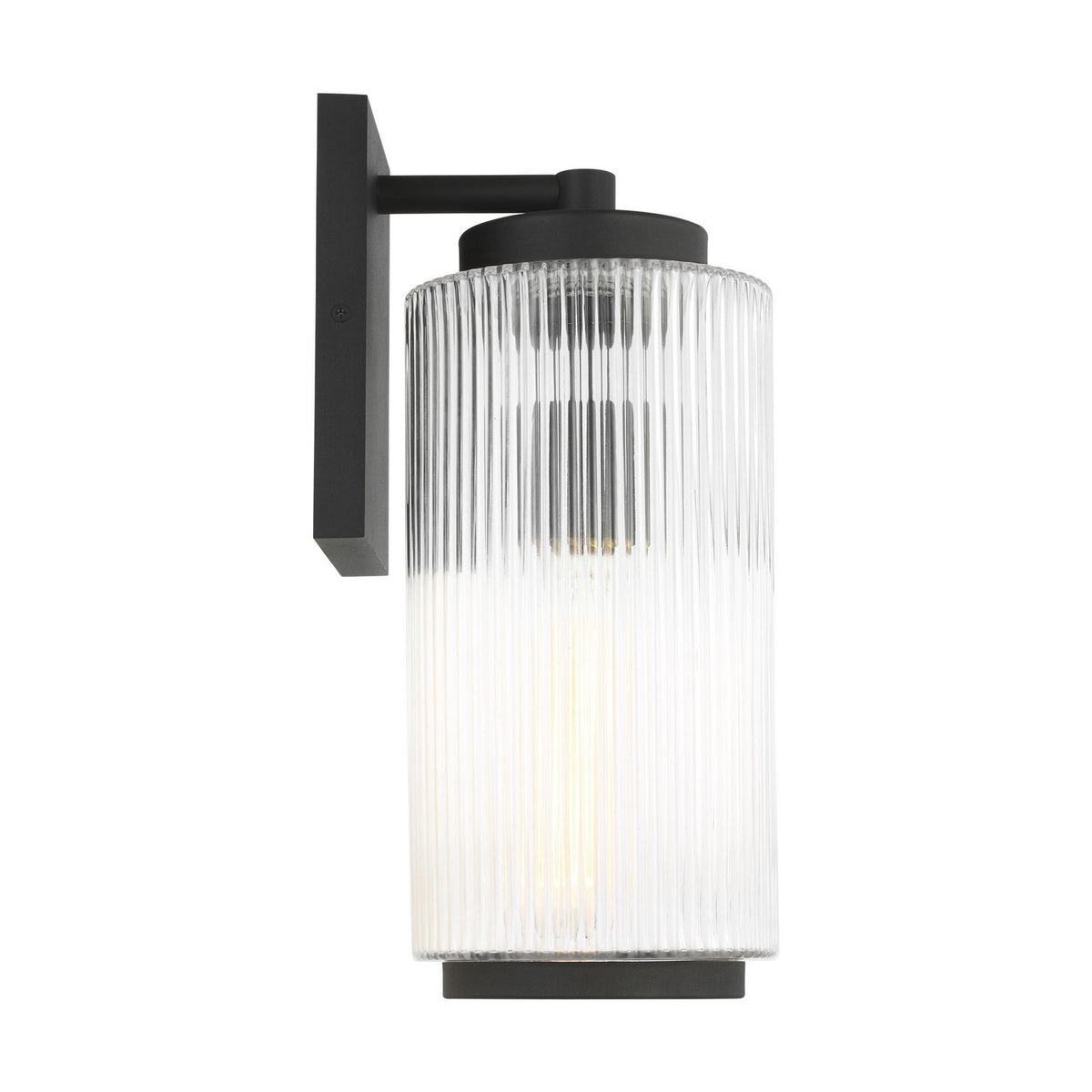 Ronde One Light Outdoor Wall Lantern in Textured Black