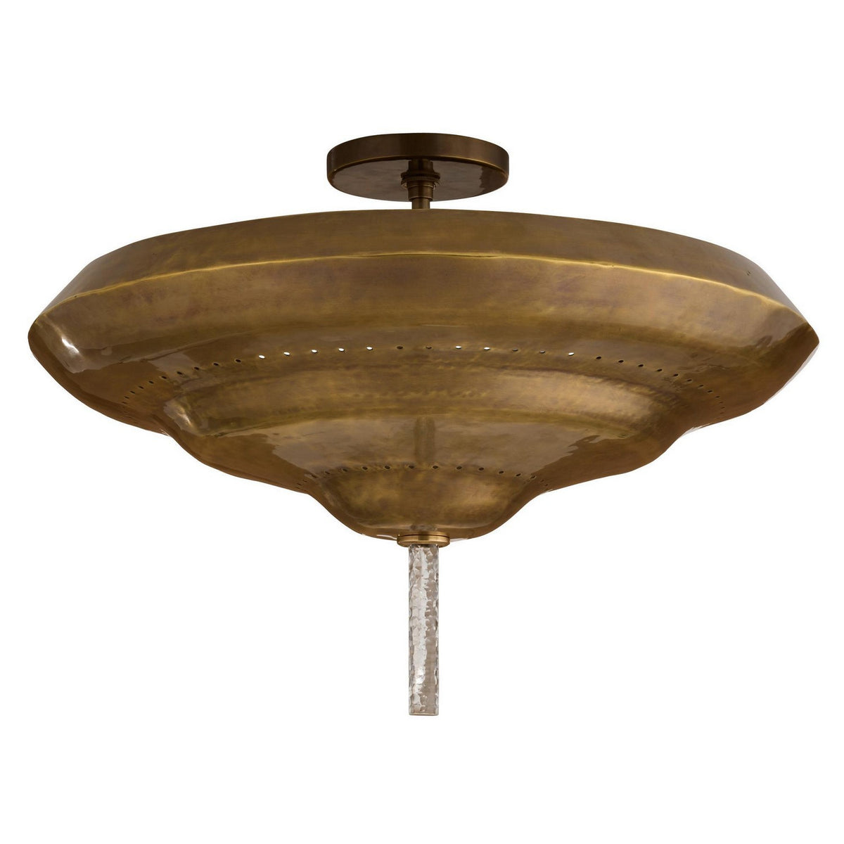 Istanbul Two Light Semi-Flush Mount in Antique Brass