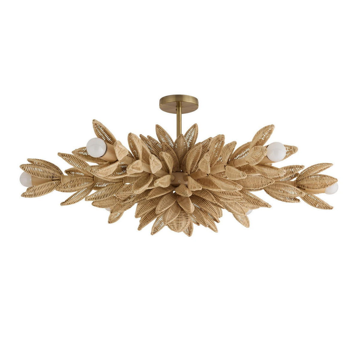 Kasai Six Light Semi-Flush Mount in Natural