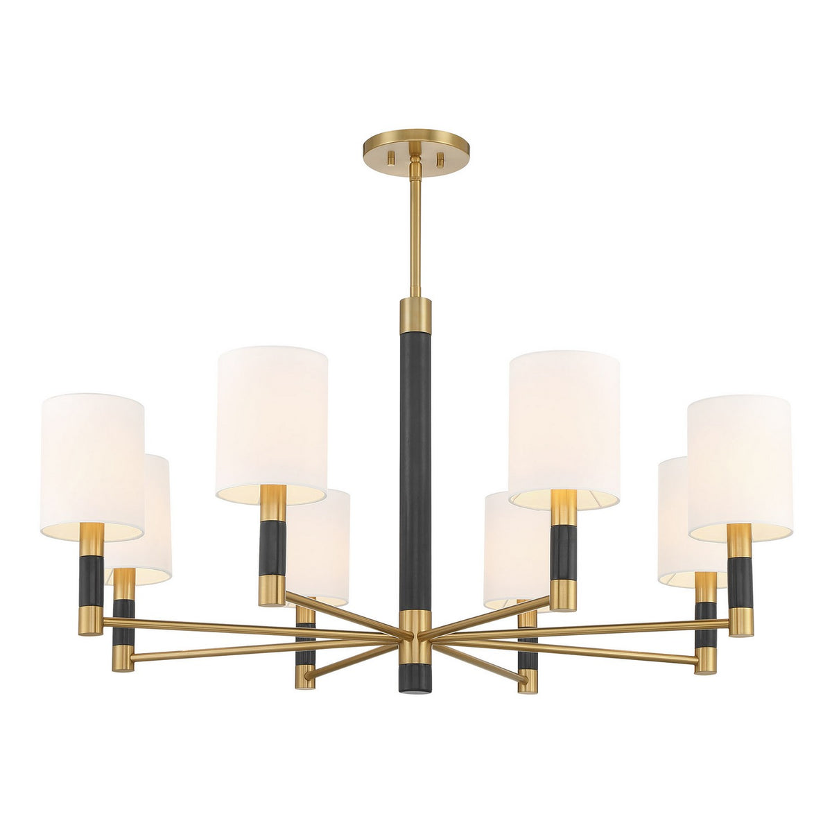 Conrad Eight Light Chandelier in Warm Brass