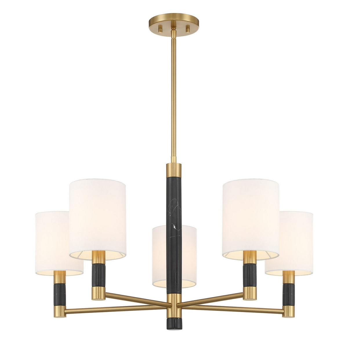 Conrad Five Light Chandelier in Warm Brass