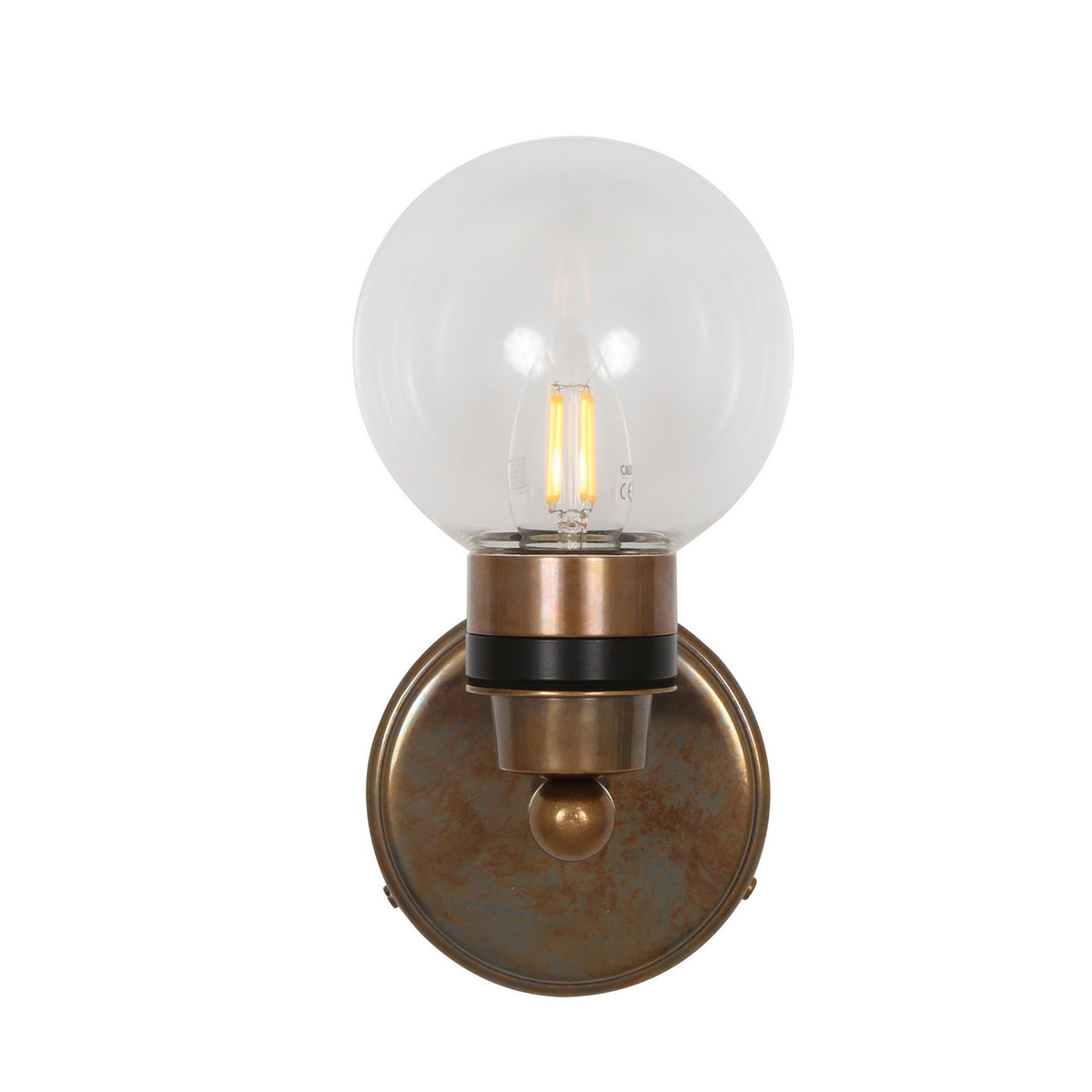 Shannon One Light Wall Sconce in Antique Brass