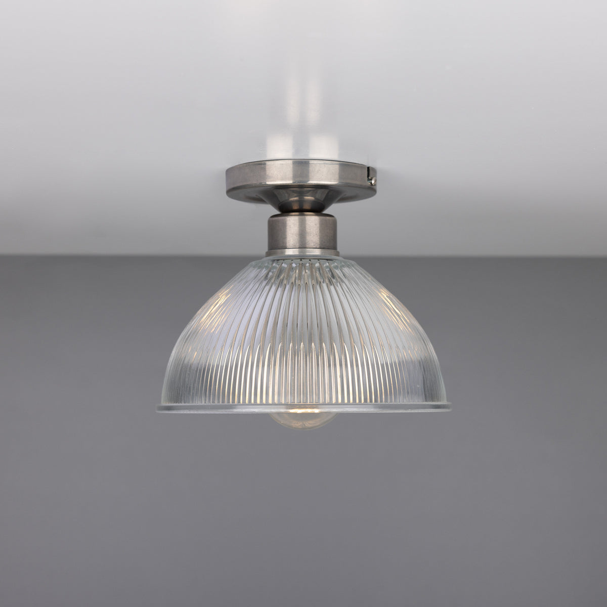 Erbil Two Light Flush Mount in Antique Silver