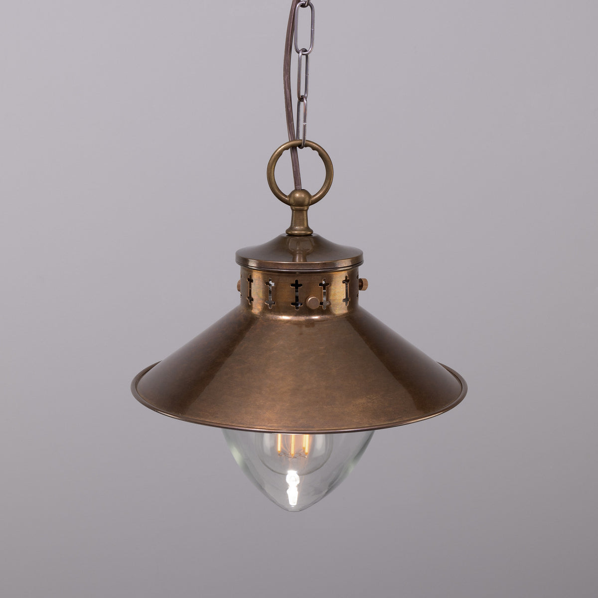 Boyd One Light Pendant in Antique Brass