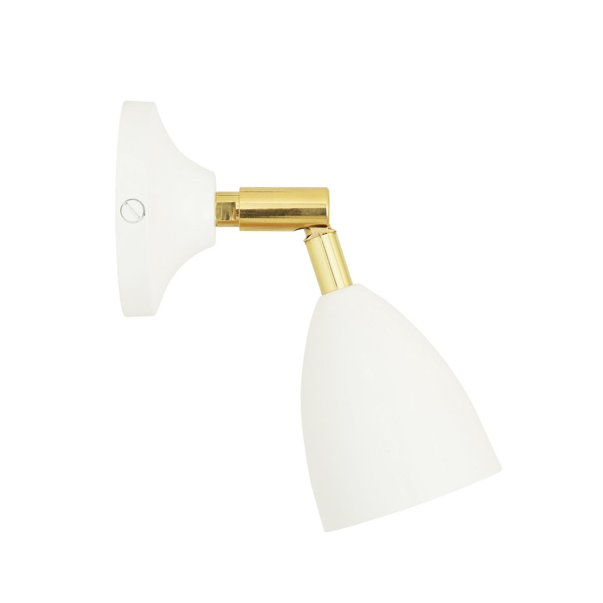 Lainio One Light Wall Sconce in Polished Brass / White Shade & Wall Plate