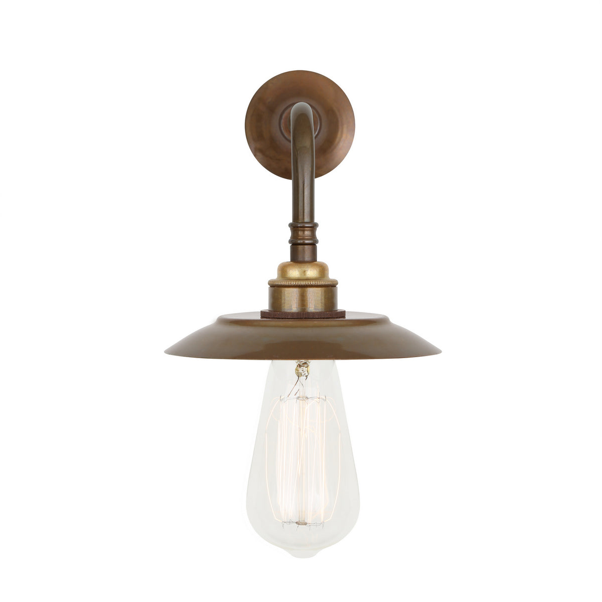 Reznor One Light Wall Sconce in Antique Brass