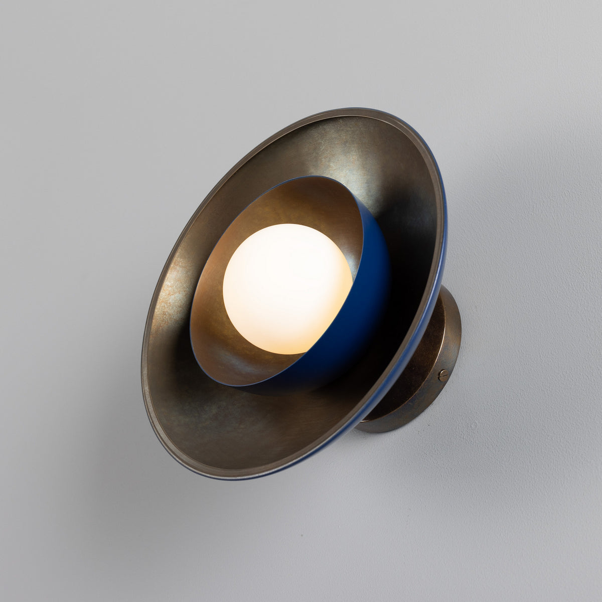 Marrakesh One Light Wall Sconce in Antique Brass & Sapphire Blue