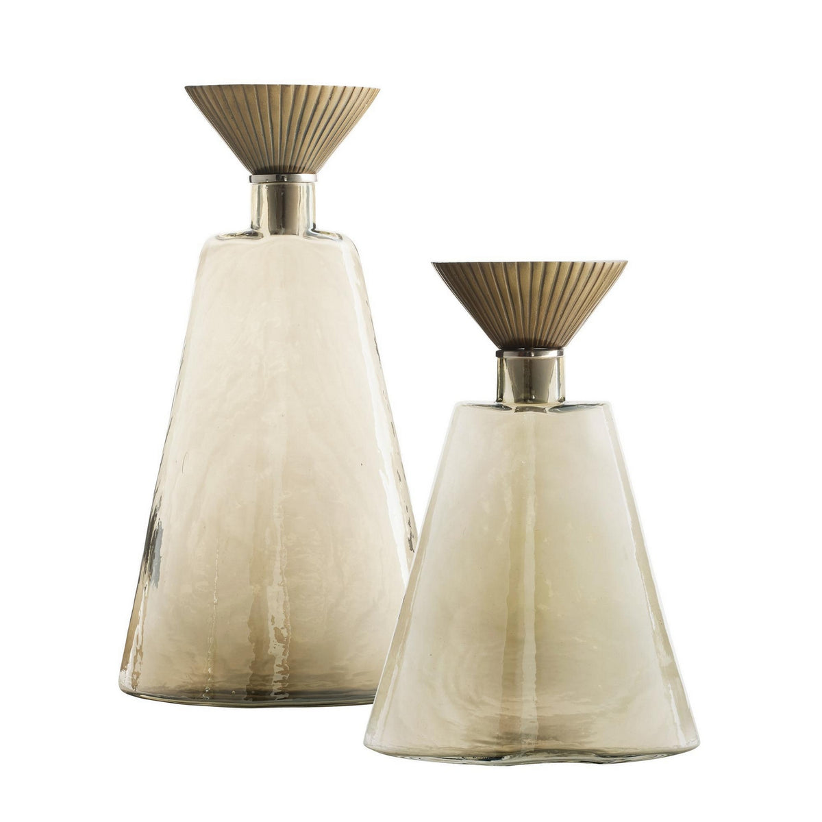 Carafe Mariah, lot de 2 en laiton antique