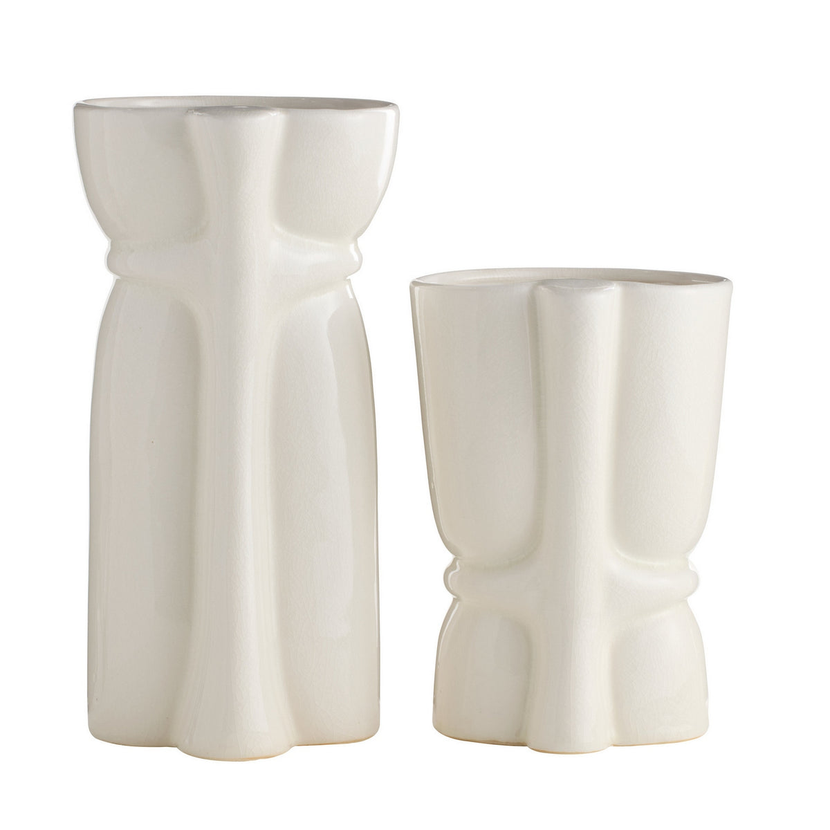 Maud Vases, Set of 2 in Ivory Crackle