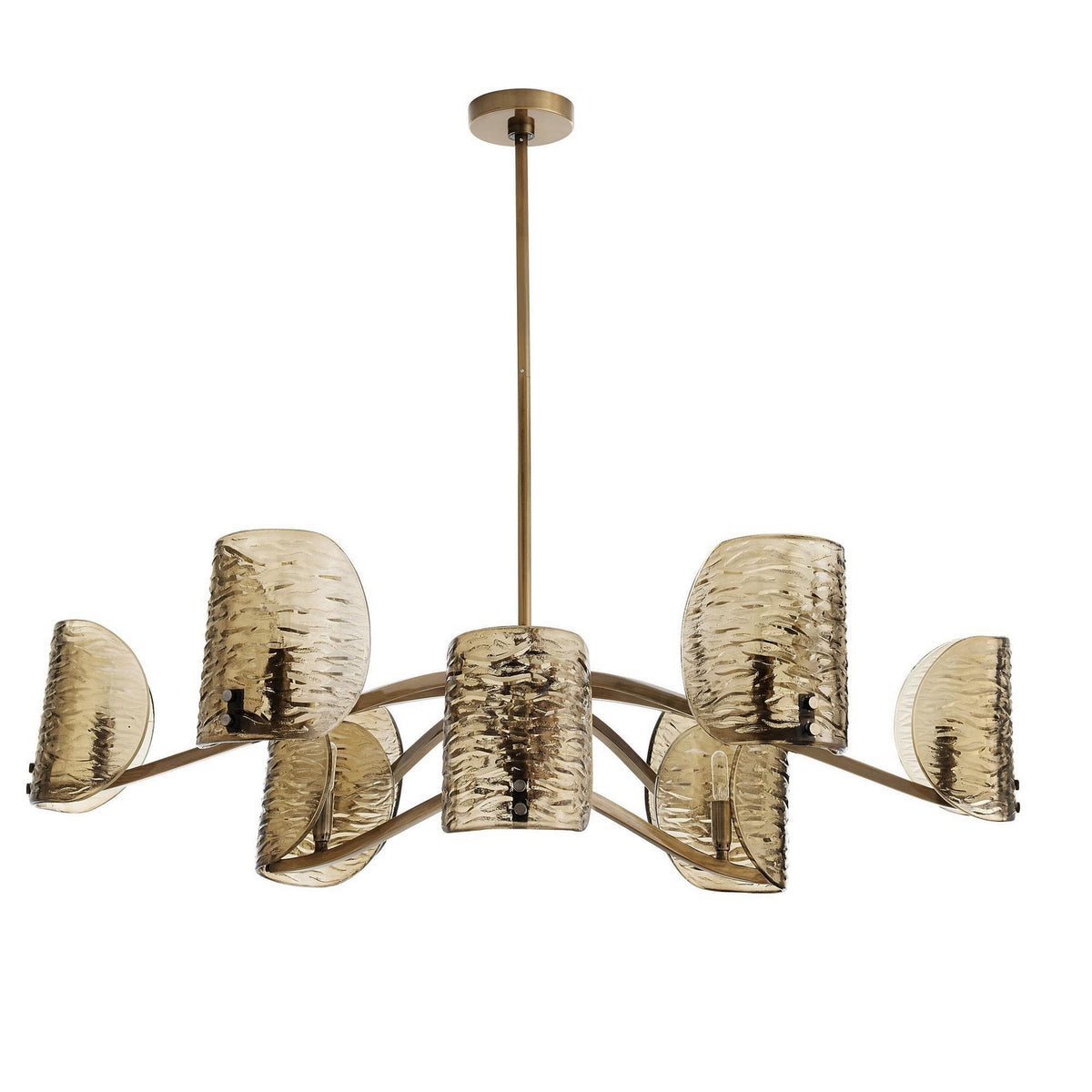 Natasha Nine Light Chandelier in Antique Brass