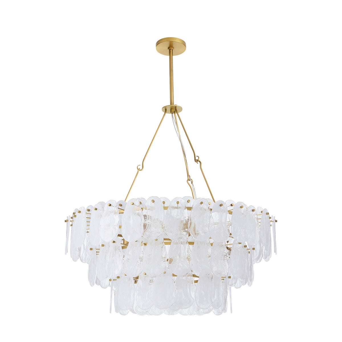 Leon Seven Light Chandelier in White Glaze