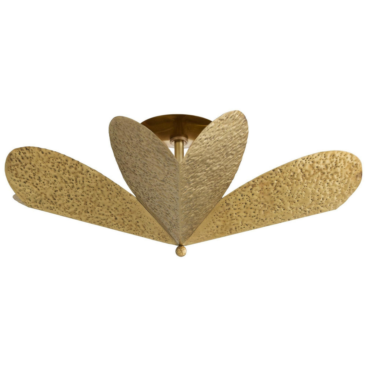 Lucinda Four Light Flush Mount in Antique Brass