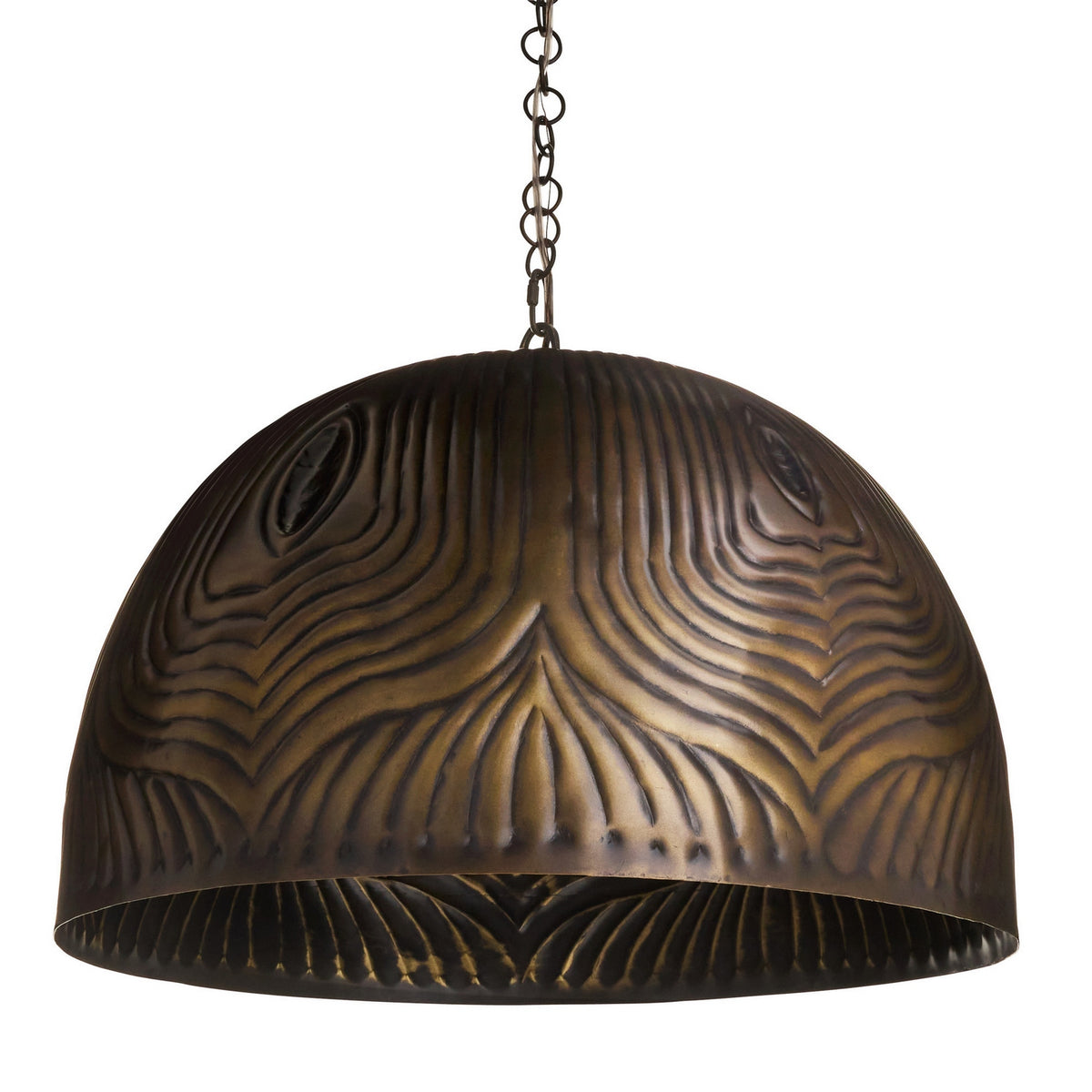 Suspension Micah à une lumière en bronze antique