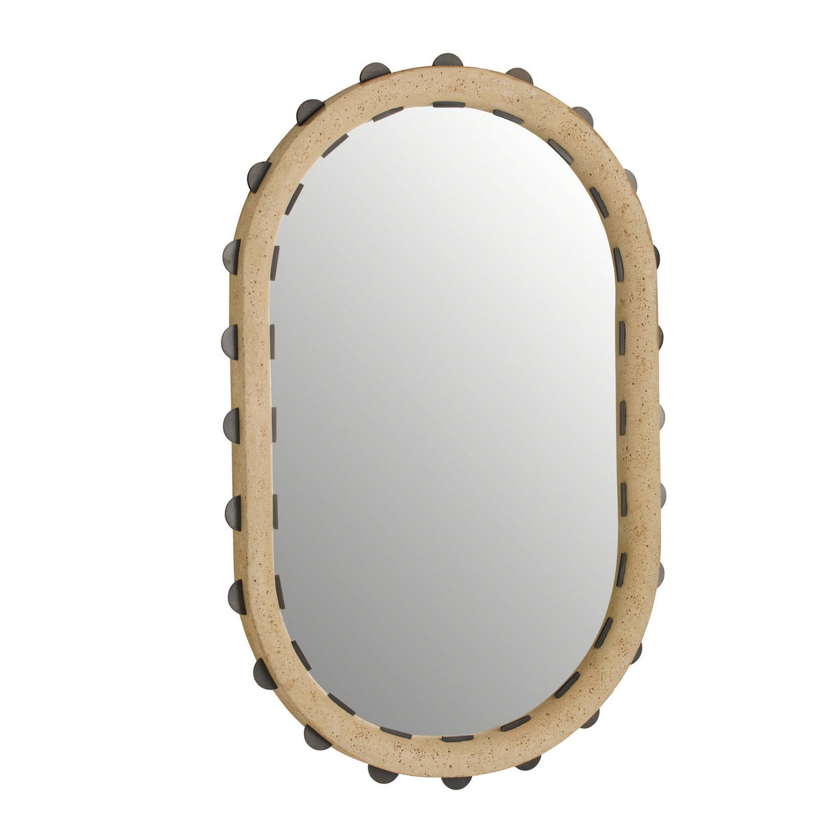 Nicolai Mirror in Faux Travertine
