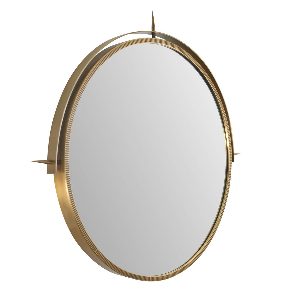 Nixon Mirror in Antique Brass