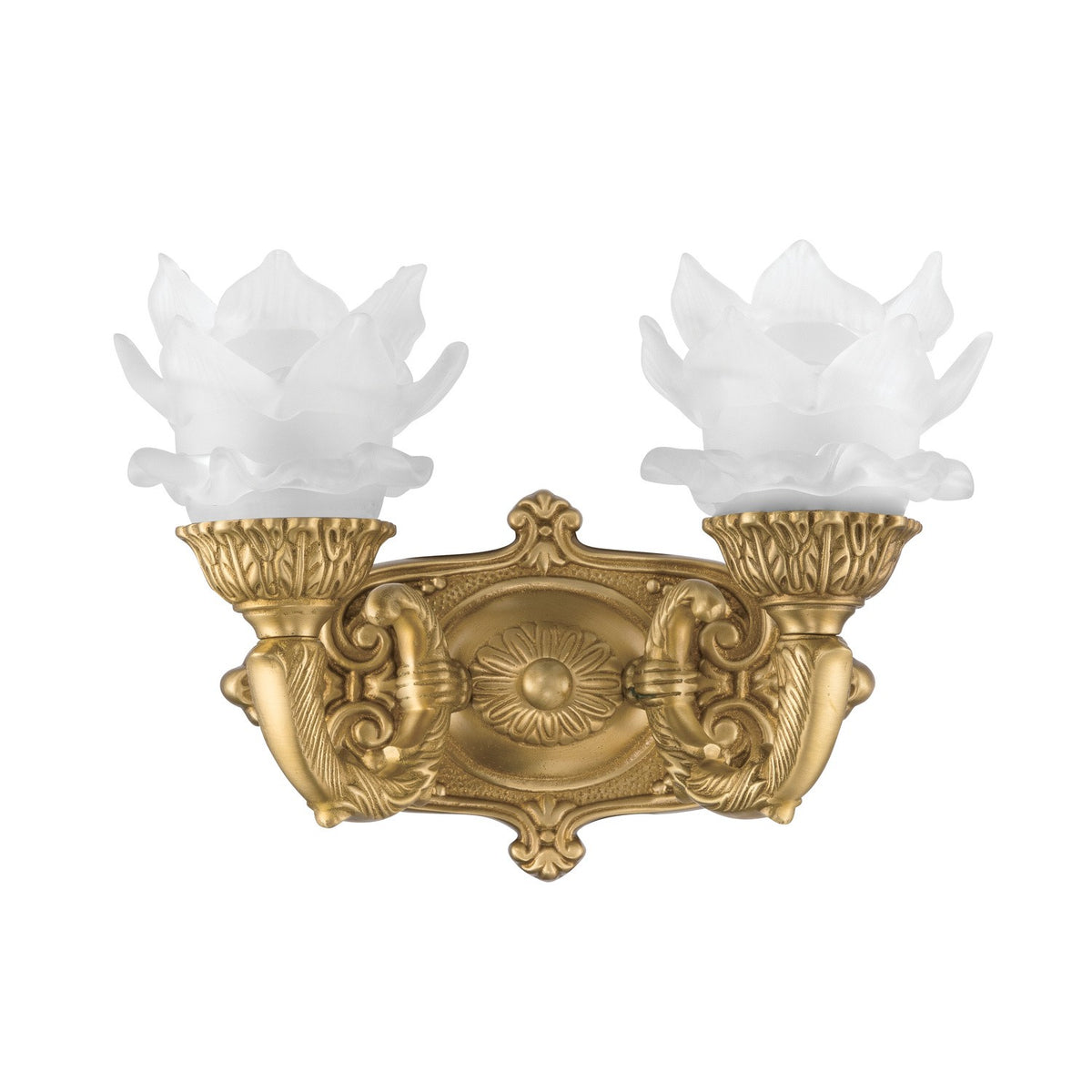 Mayfield Two Light Wall Sconce in Aged Brass