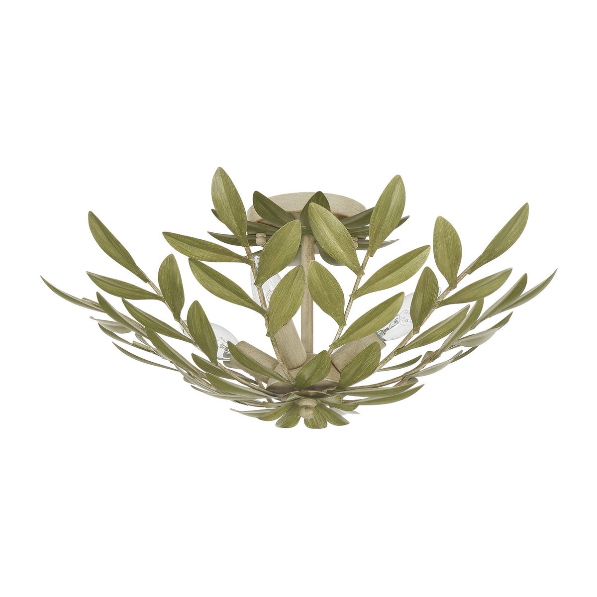 Broche Four Light Semi Flush Mount in Champagne Green Tea