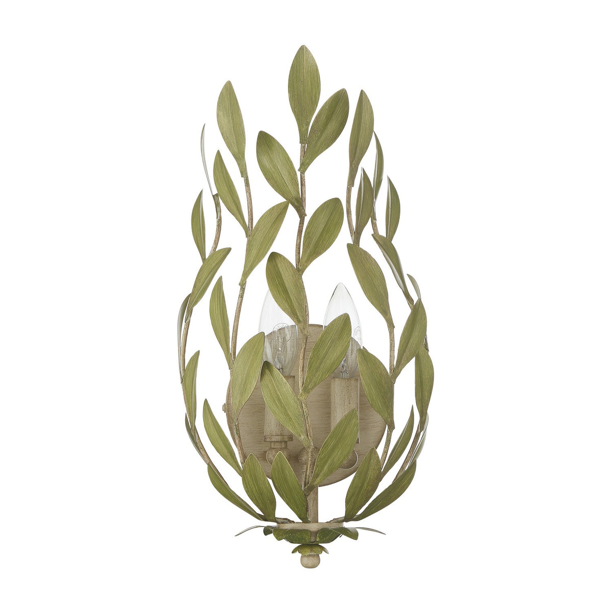 Broche Two Light Wall Sconce in Champagne Green Tea