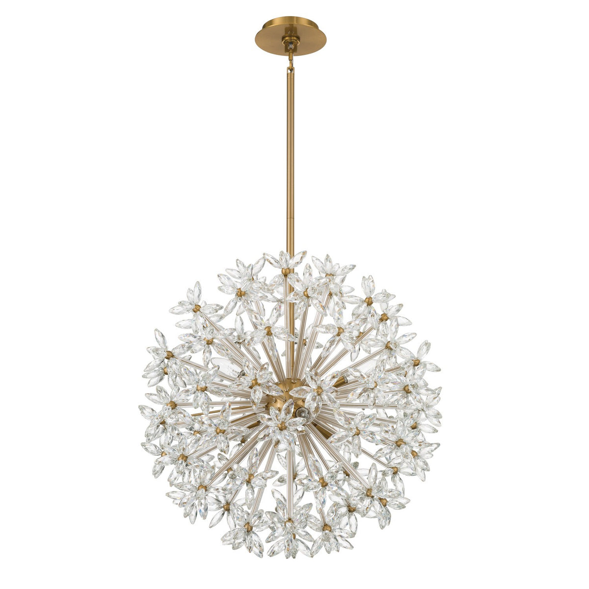 Adley Six Light Chandelier in Aged Brass