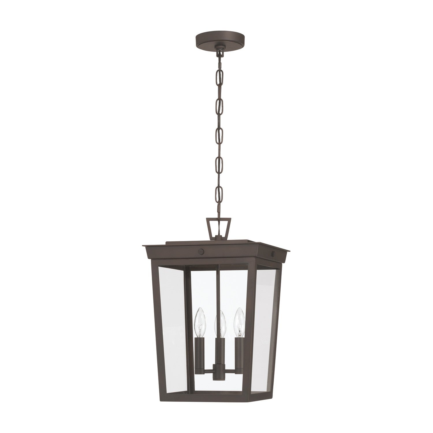 Belmont Three Light Outdoor Pendant in Twilight Bronze