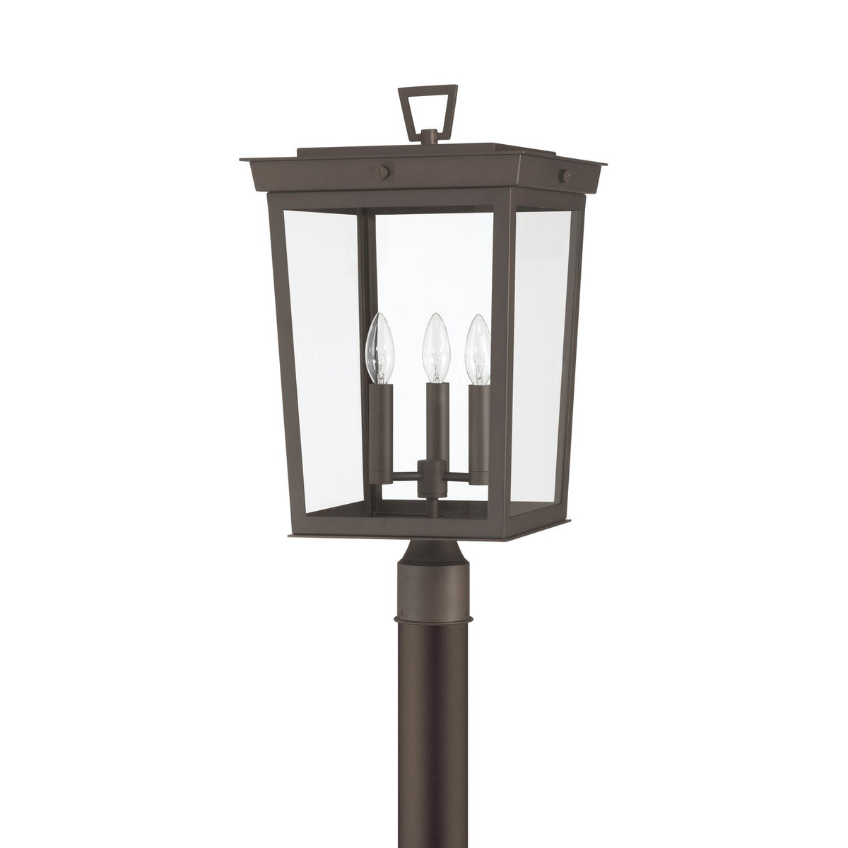 Belmont Three Light Outdoor Post Mount in Twilight Bronze