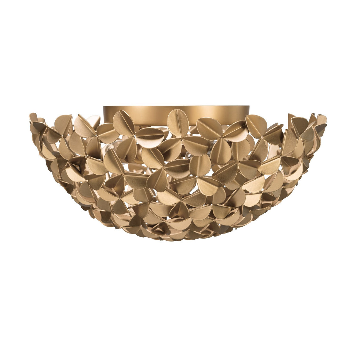 Cora Three Light Flush Mount in Soft Gold