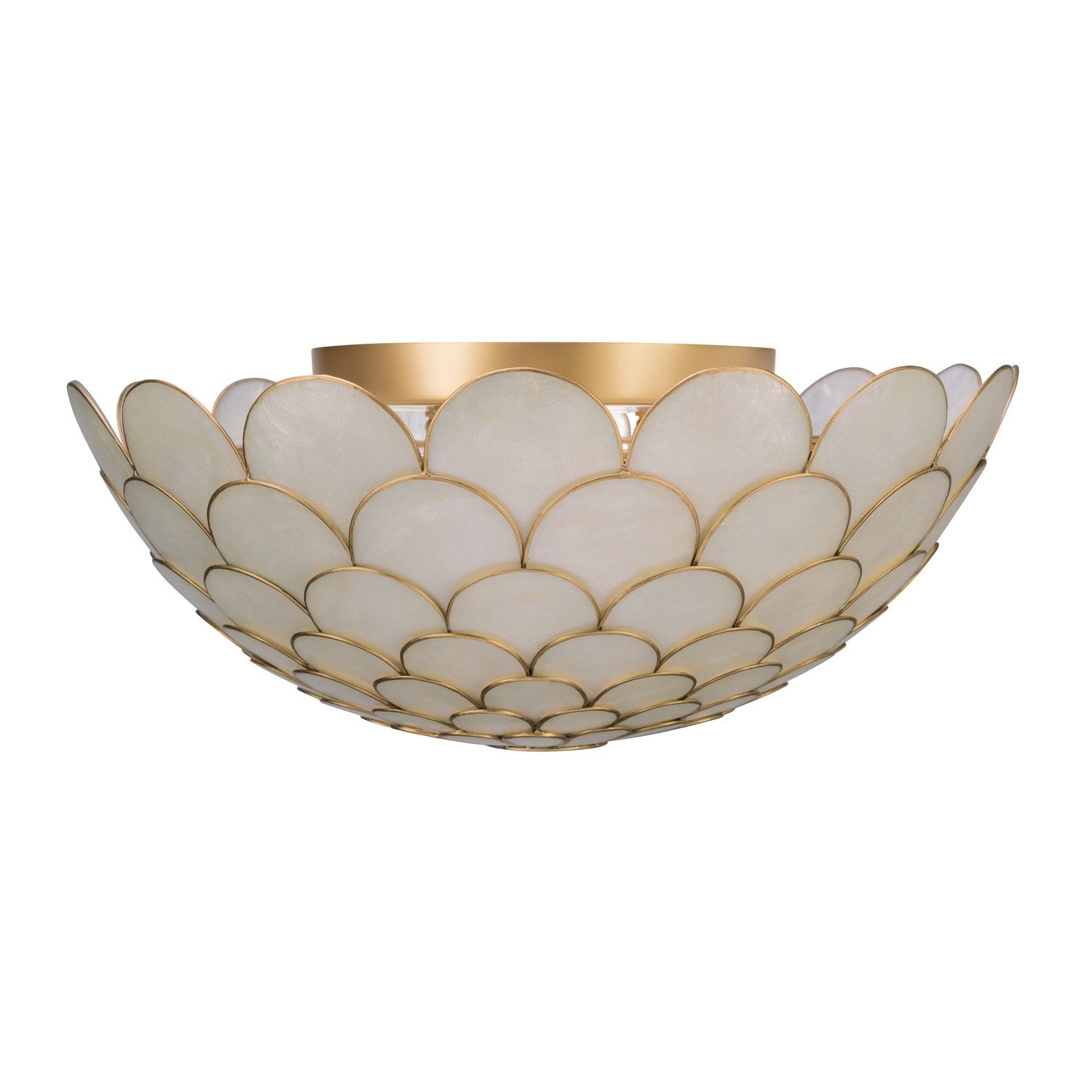 Darby Three Light Semi Flush Mount in Soft Gold