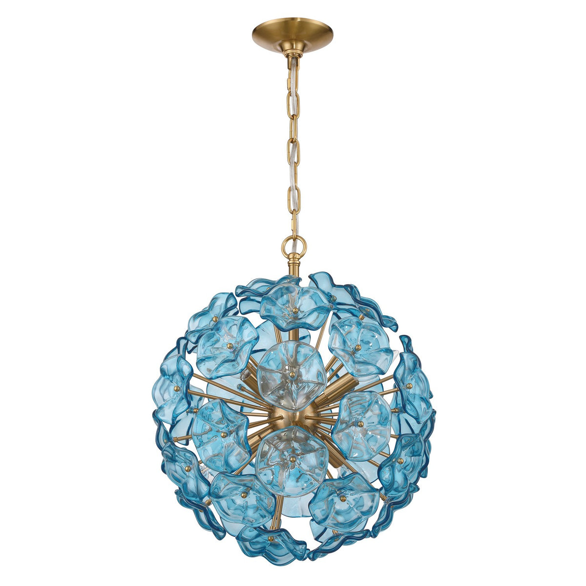 Esme Six Light Chandelier in Aged Brass