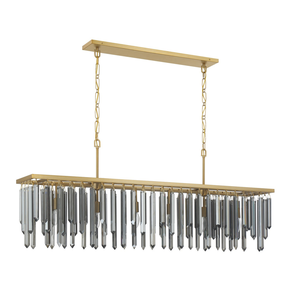 Gemma Six Light Linear Chandelier in Modern Gold