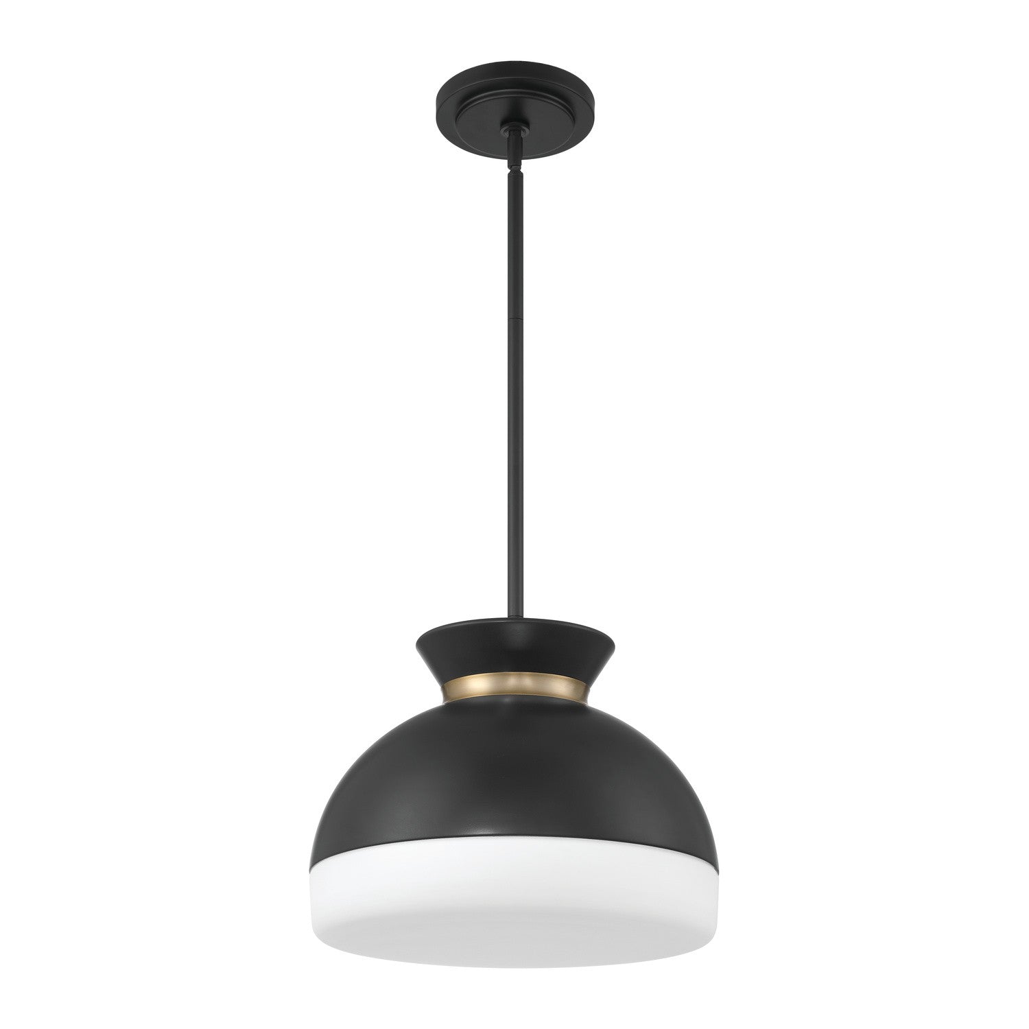 Gidget Two Light Pendant in Matte Black + Vibrant Gold