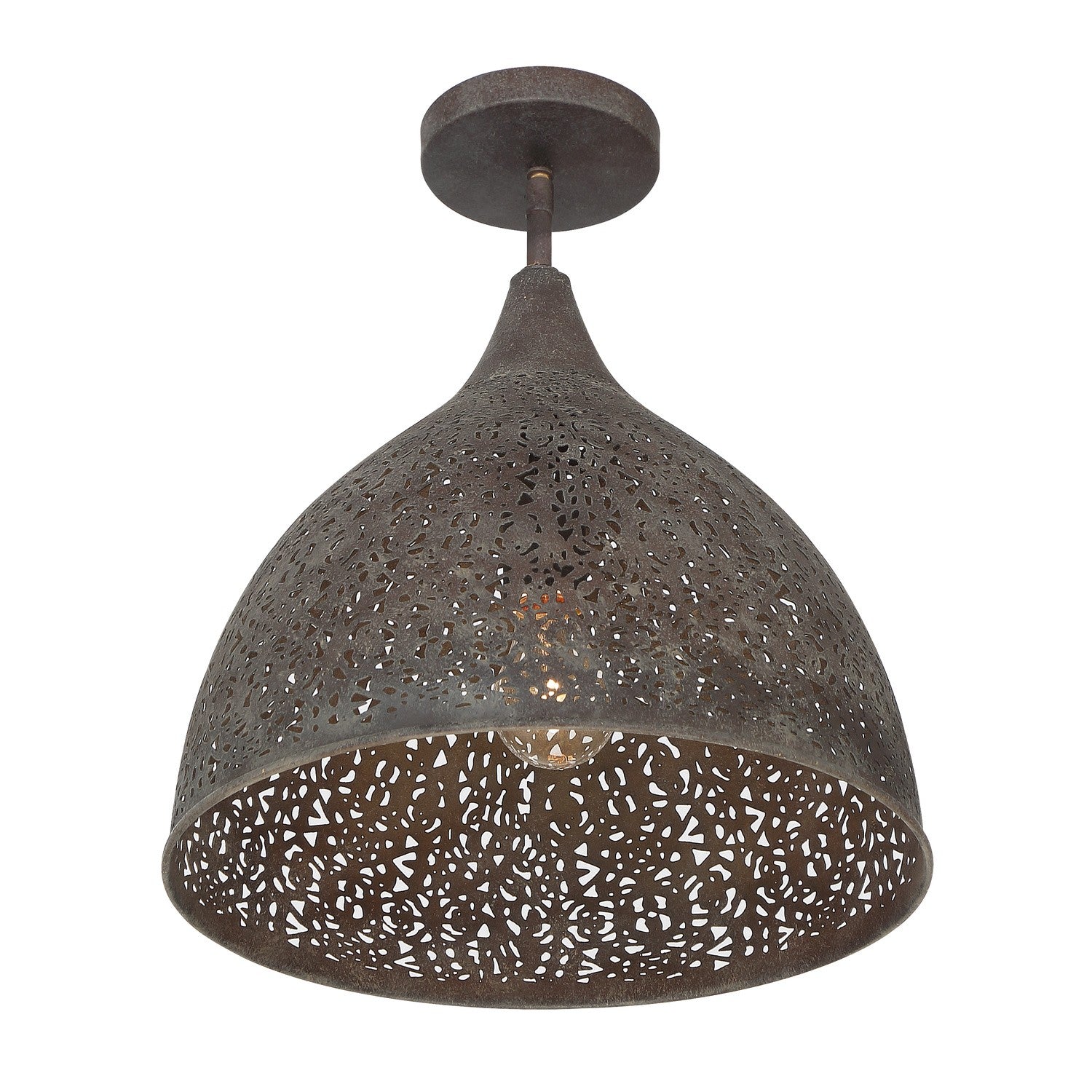 Jasmine One Light Semi Flush Mount in Forged Bronze