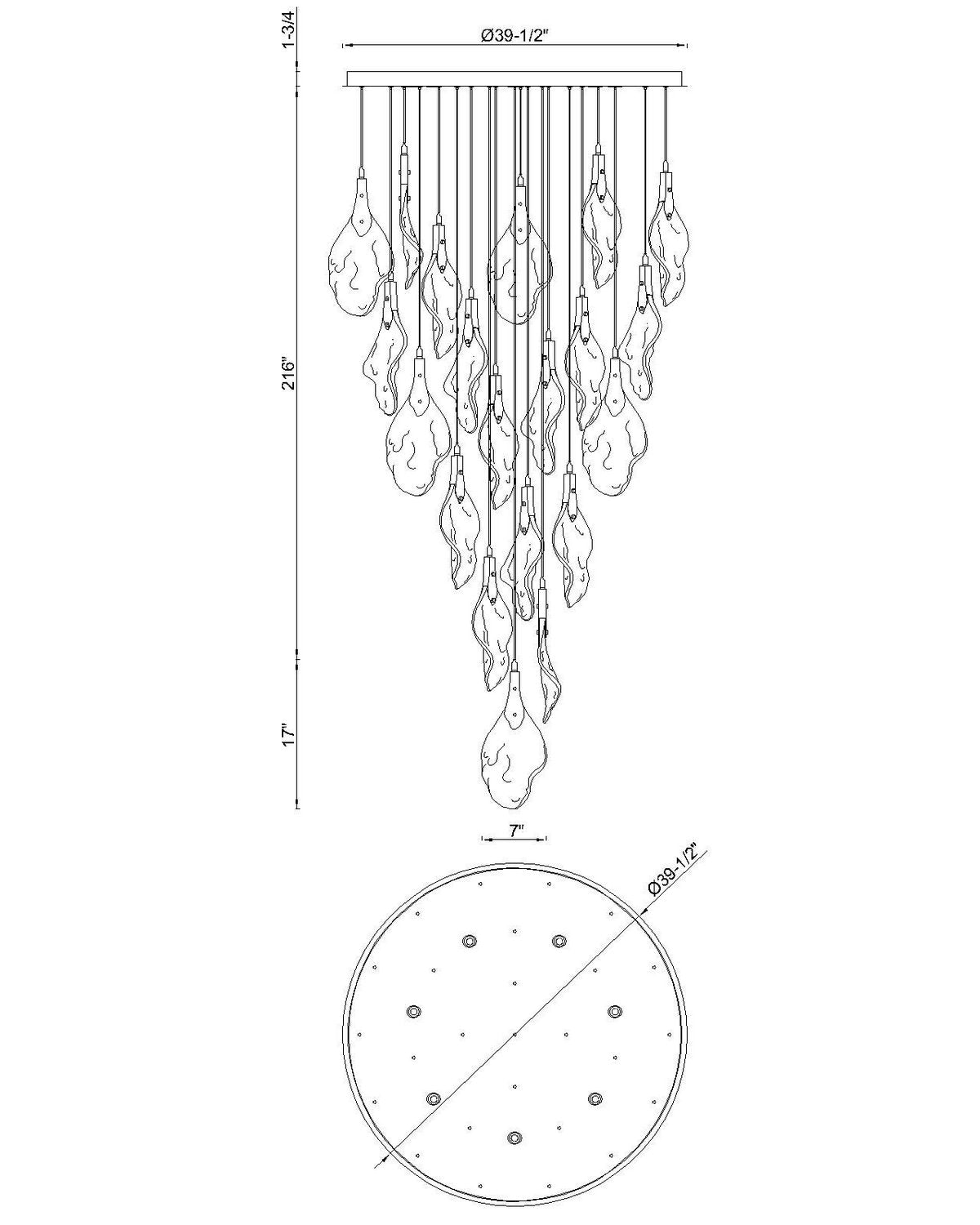Jateo LED Chandelier in Polished Nickel