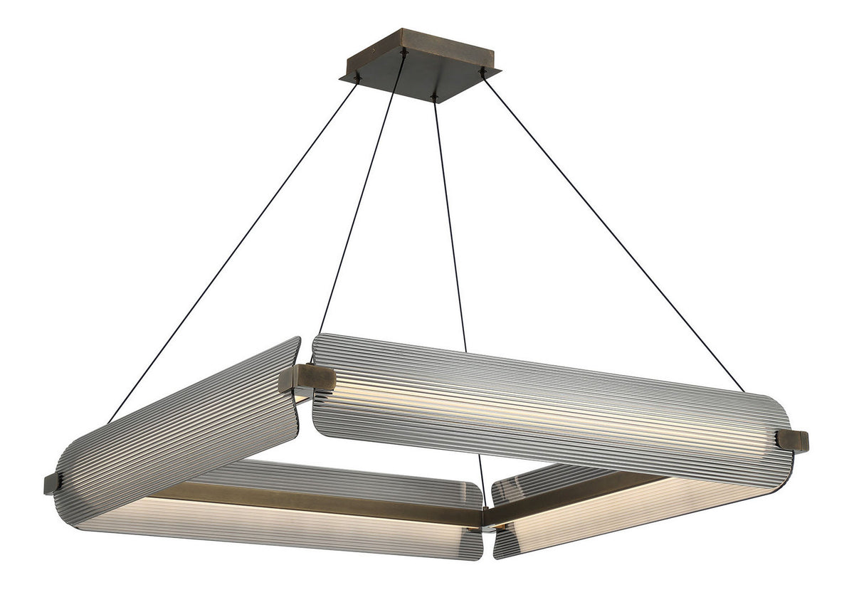 Neoness LED Chandelier in Weathered Brass
