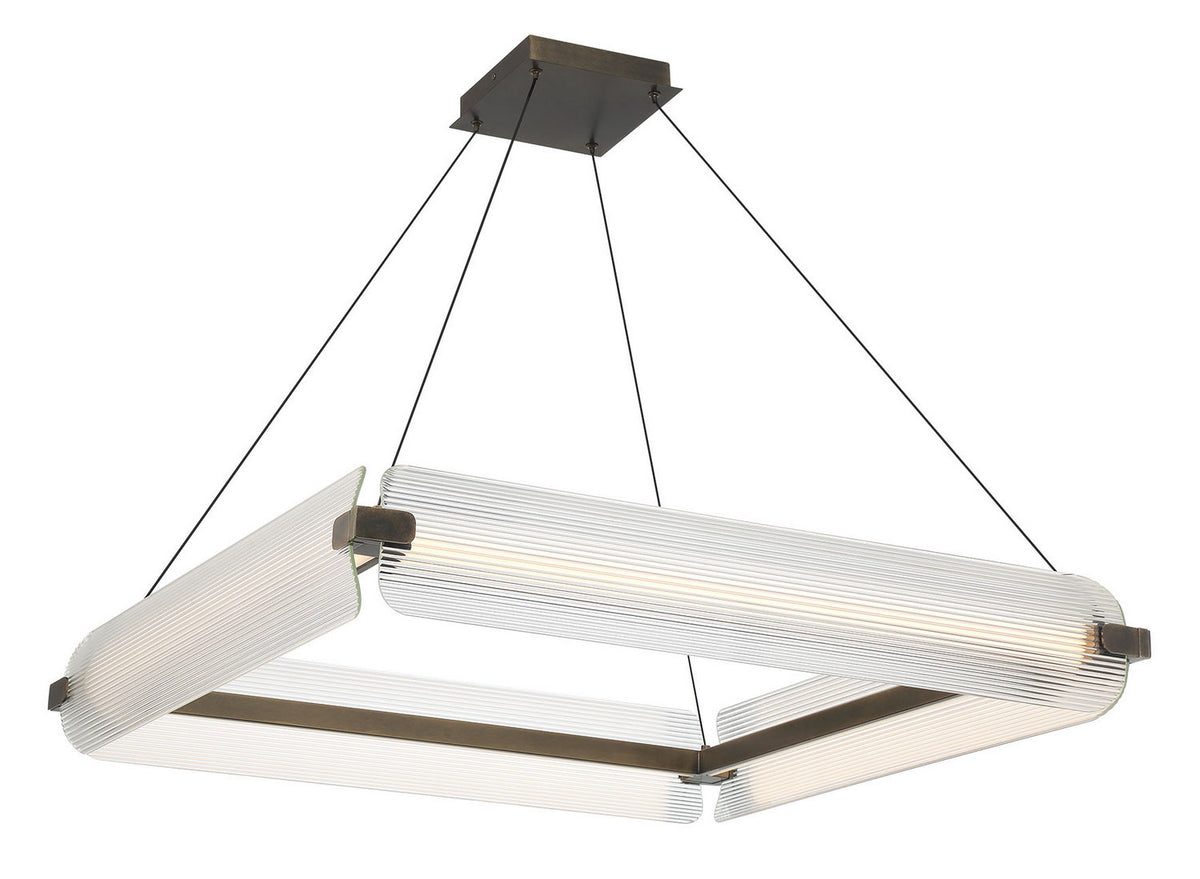 Neoness LED Chandelier in Weathered Brass