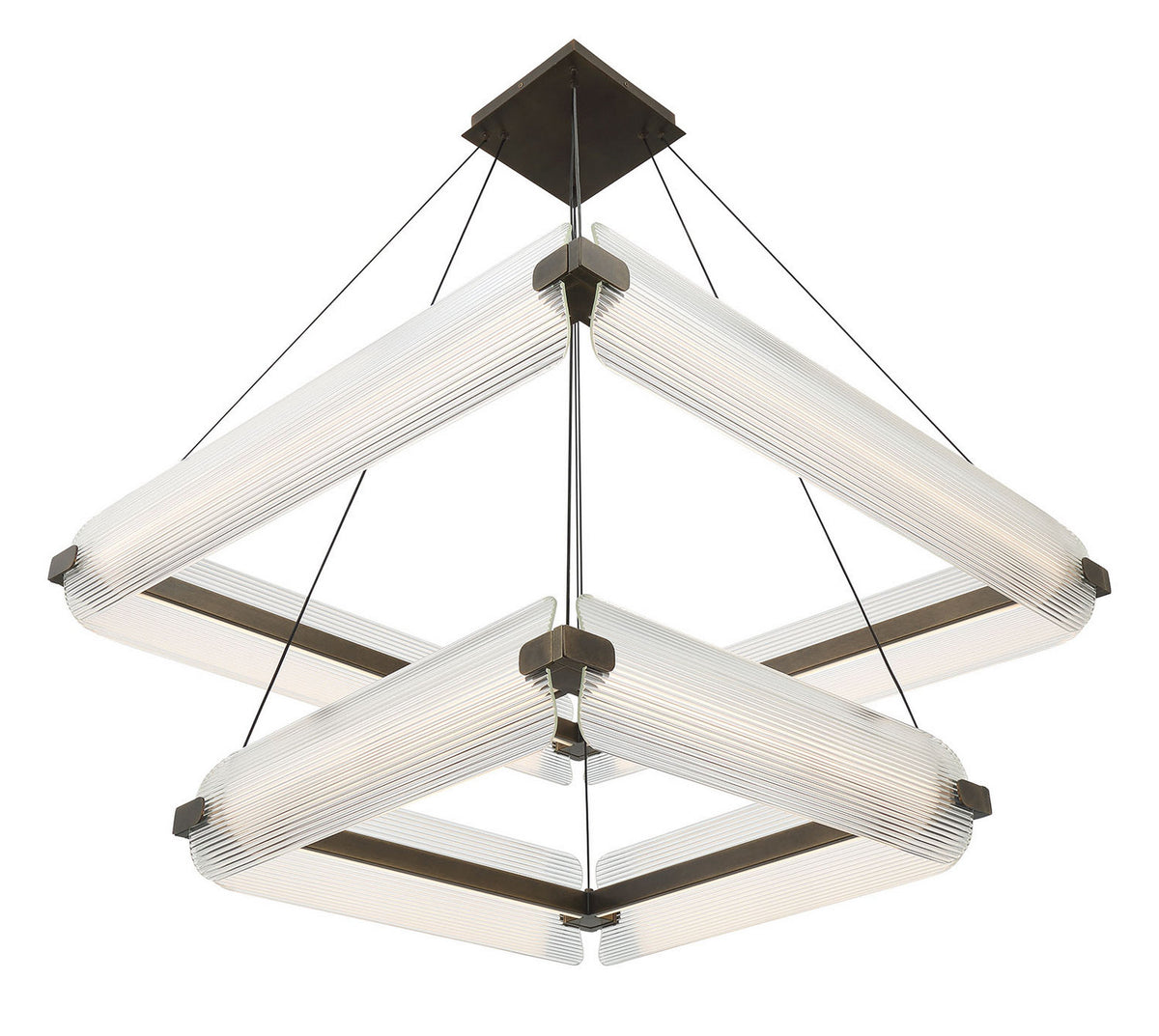 Neoness LED Chandelier in Weathered Brass