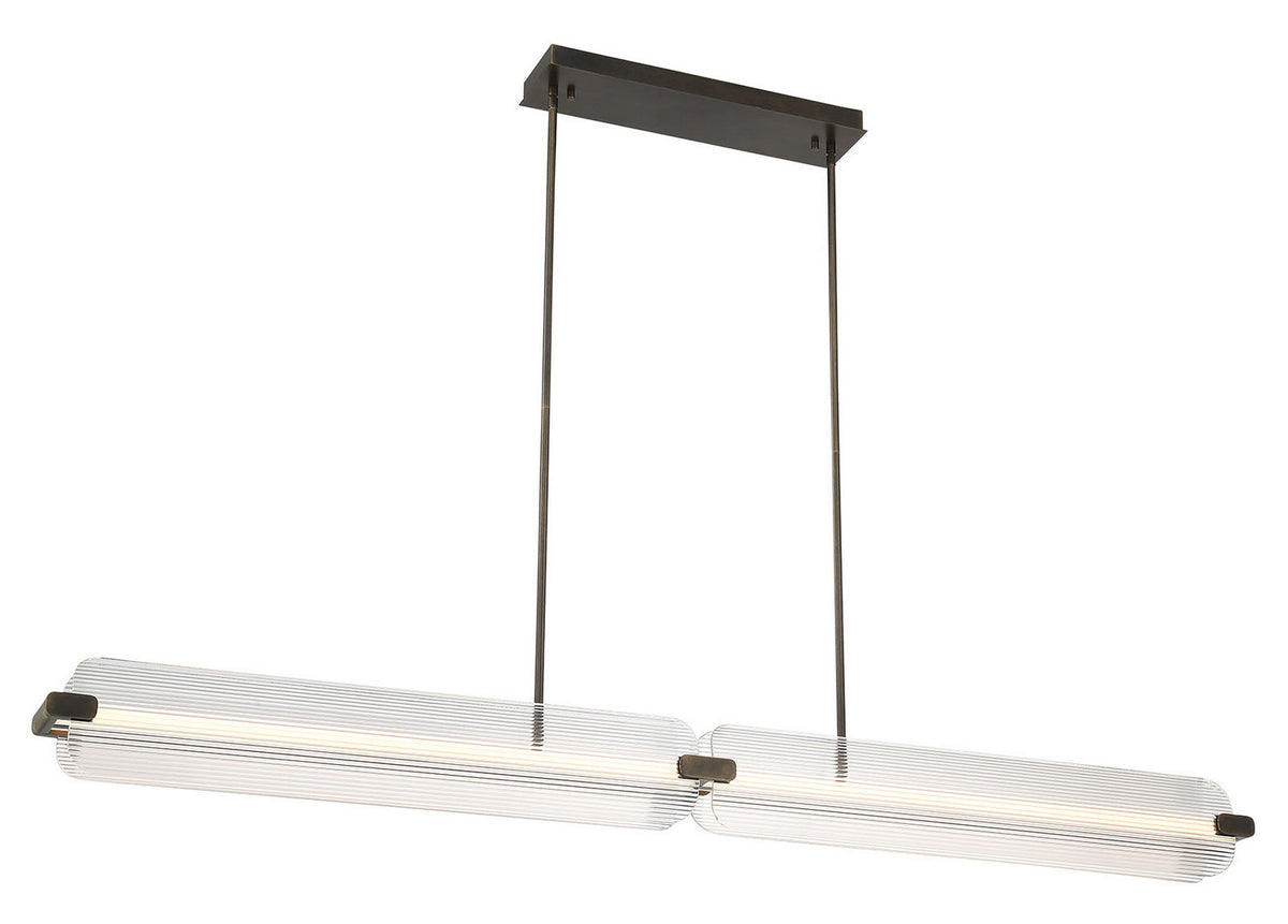 Neoness LED Linear Chandelier in Weathered Brass
