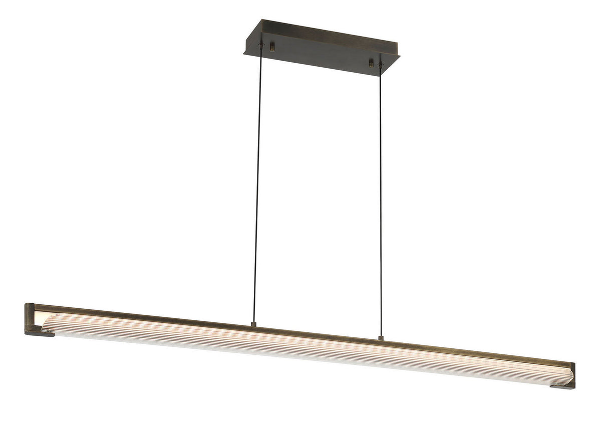 Neoness LED Linear Chandelier in Weathered Brass