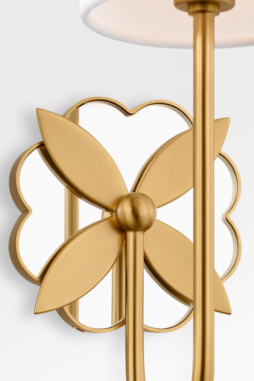 Spencer One Light Wall Sconce in Burnished Brass | Burnished Brass