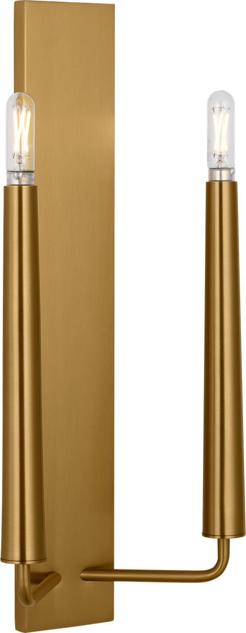 Lois Two Light Wall Sconce in Burnished Brass | Burnished Brass