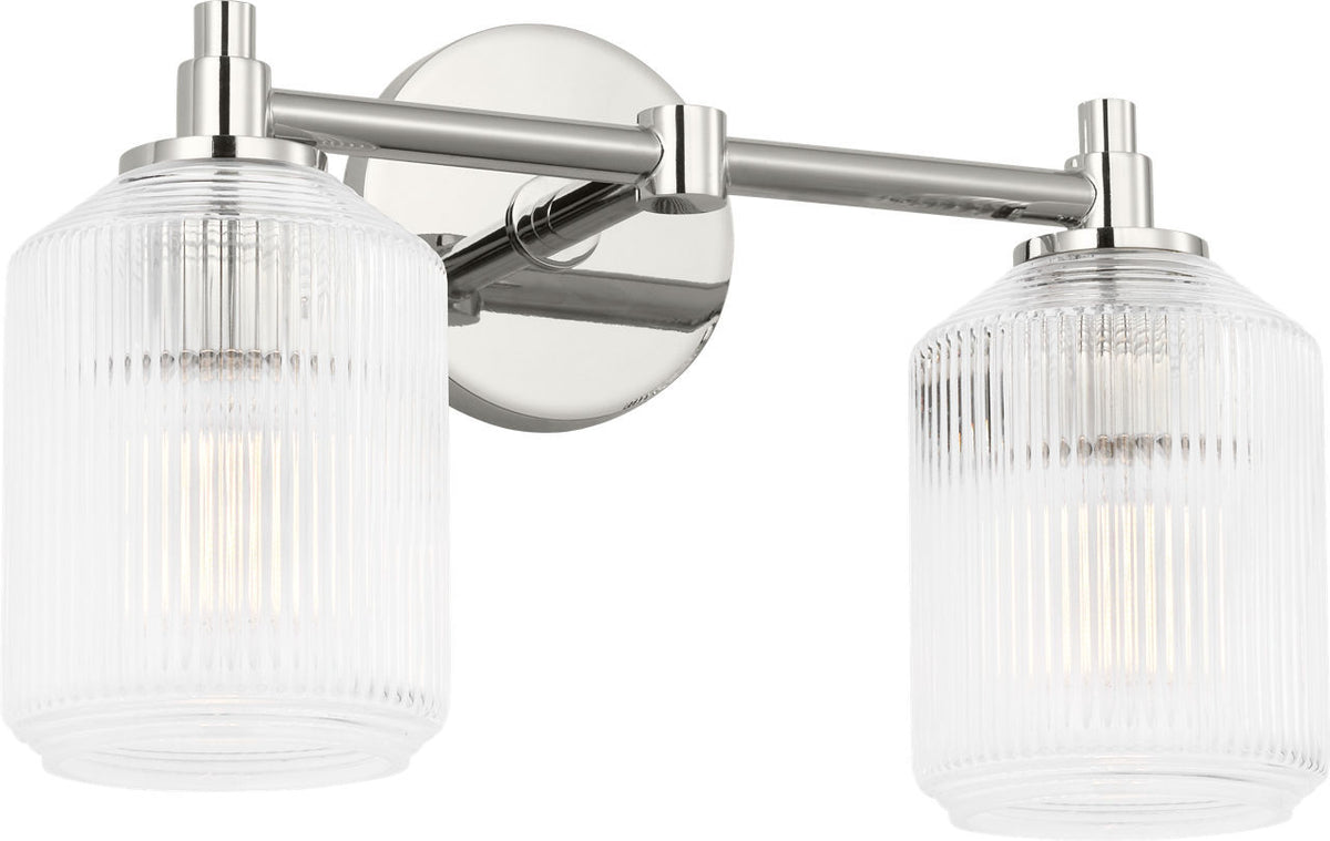 Barstow Two Light Bath in Polished Nickel | Polished Nickel