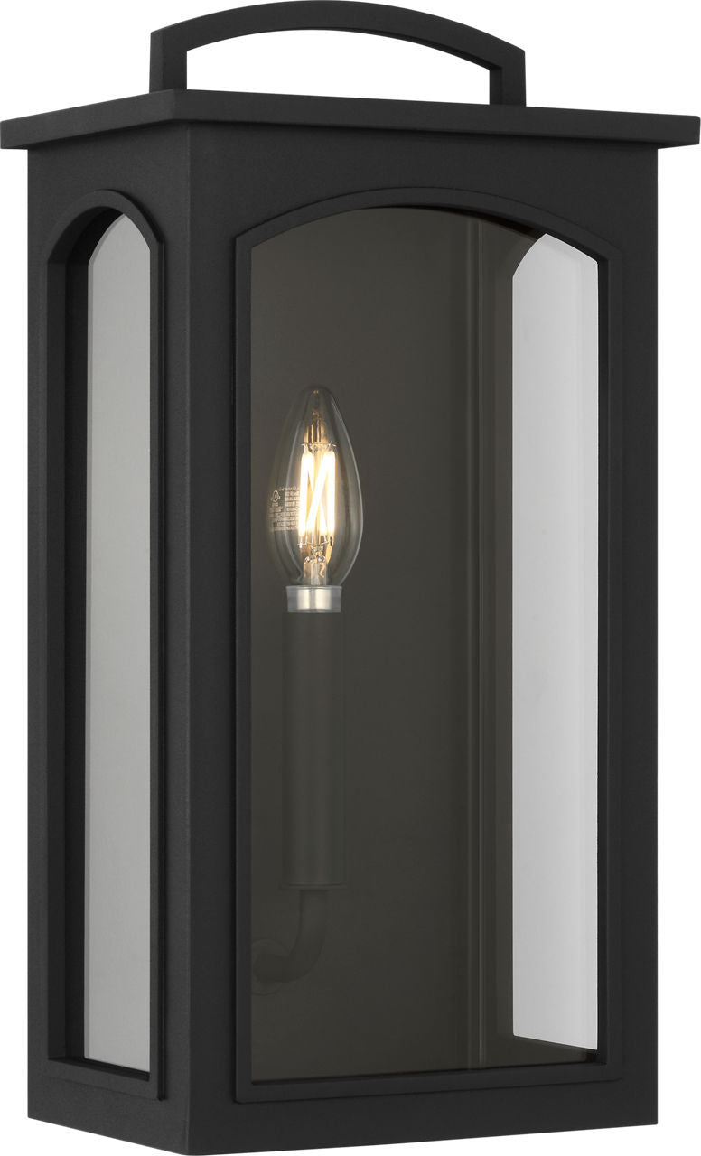 Modesto One Light Wall Lantern in Textured Black | Textured Black