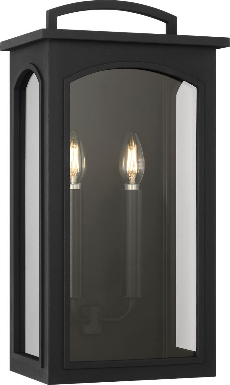 Modesto Two Light Wall Lantern in Textured Black | Textured Black