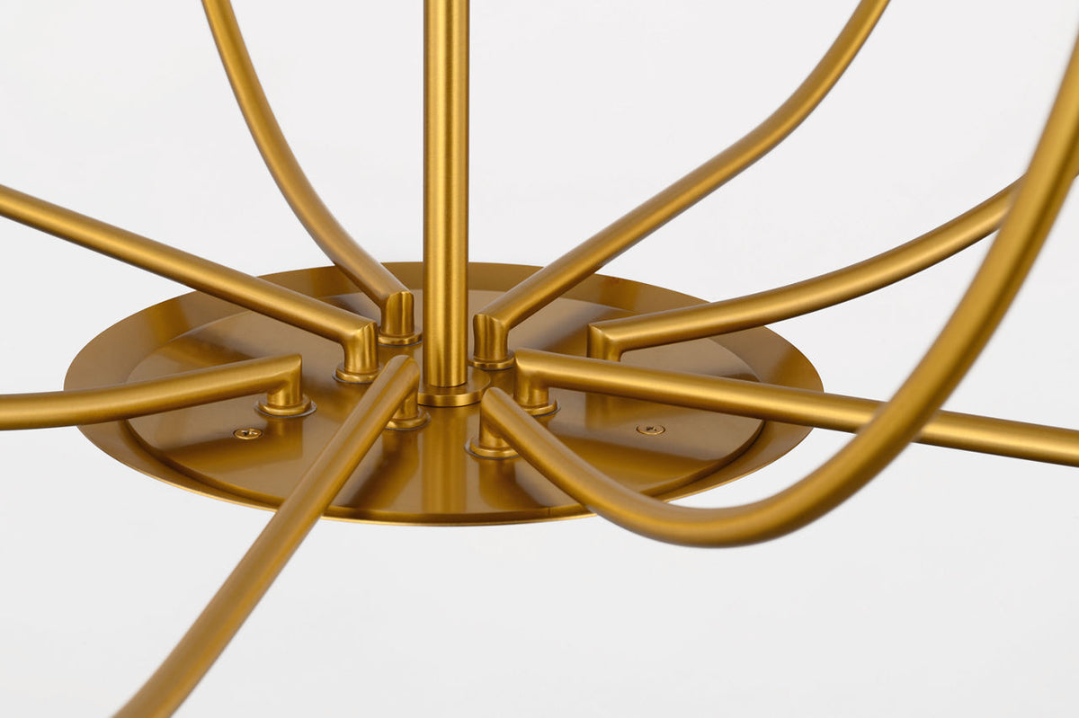 Lois Eight Light Chandelier in Burnished Brass | Burnished Brass
