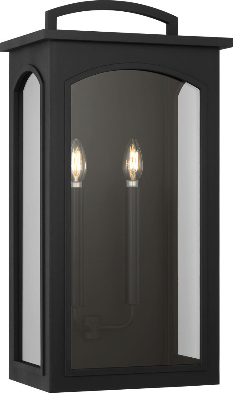 Modesto Two Light Wall Lantern in Textured Black | Textured Black