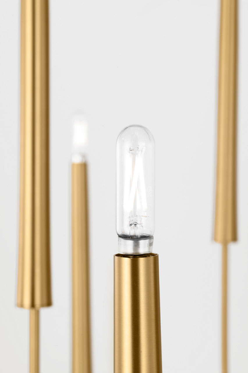 Lois 12 Light Chandelier in Burnished Brass | Burnished Brass